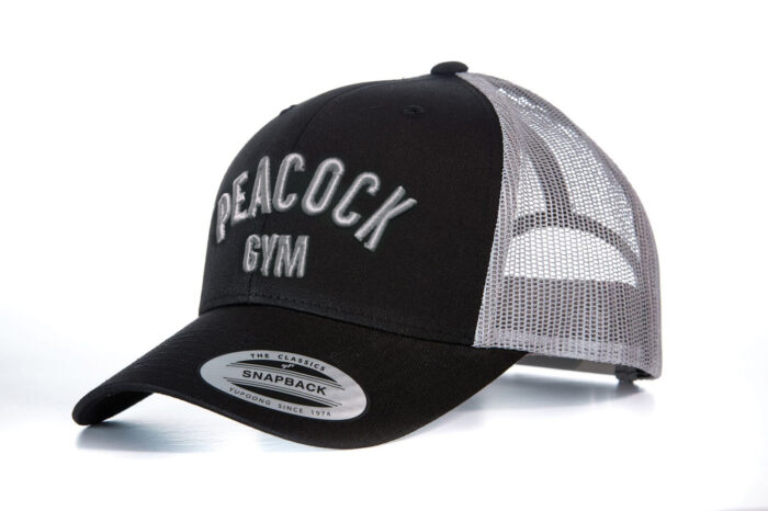 Peacock Gym Mesh Cap - Black and Grey