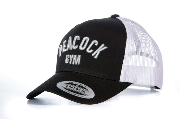 Peacock Gym Mesh Cap - Black and White