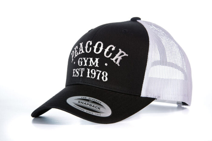 Peacock Gym Mesh EST Cap - Black and White