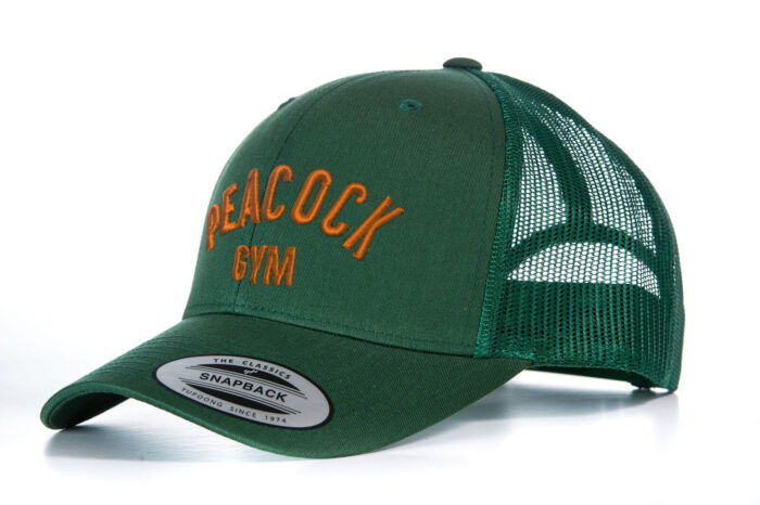 Peacock Gym Mesh Cap - Green and Orange