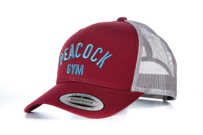 Peacock Gym Mesh Cap - Maroon and Cyan