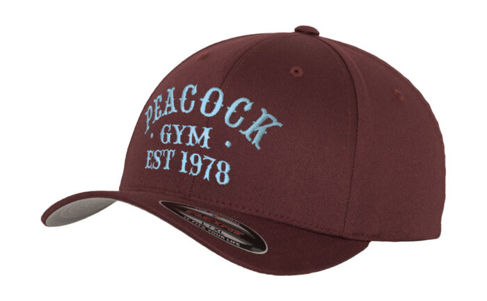 Peacock Gym EST Cap - Maroon and Cyan