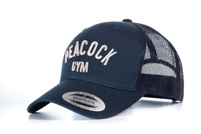 Peacock Gym Mesh Cap - Navy and White