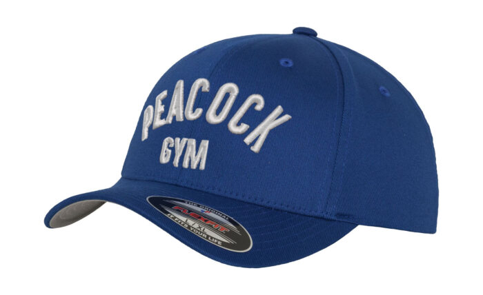 Peacock Gym Cap - Royal Blue and White