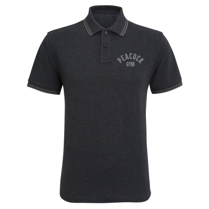 Peacock Gym Polo shirt - Black and Grey