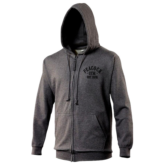 Peacock EST full zip hoody - Charcoal and Black