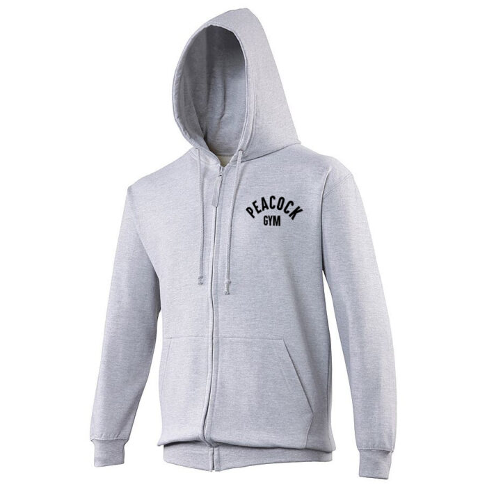 Peacock full zip hoody - Grey and Black