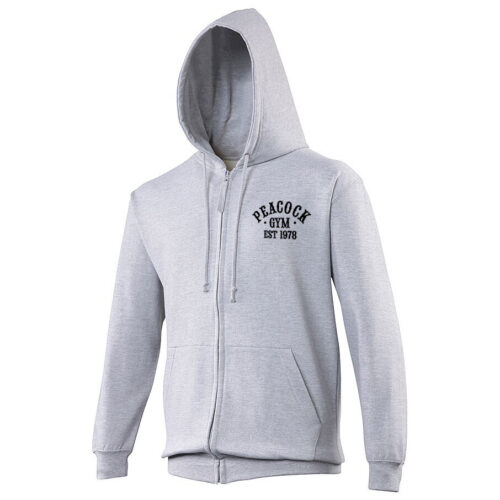 Peacock EST full zip hoody - Grey and Black