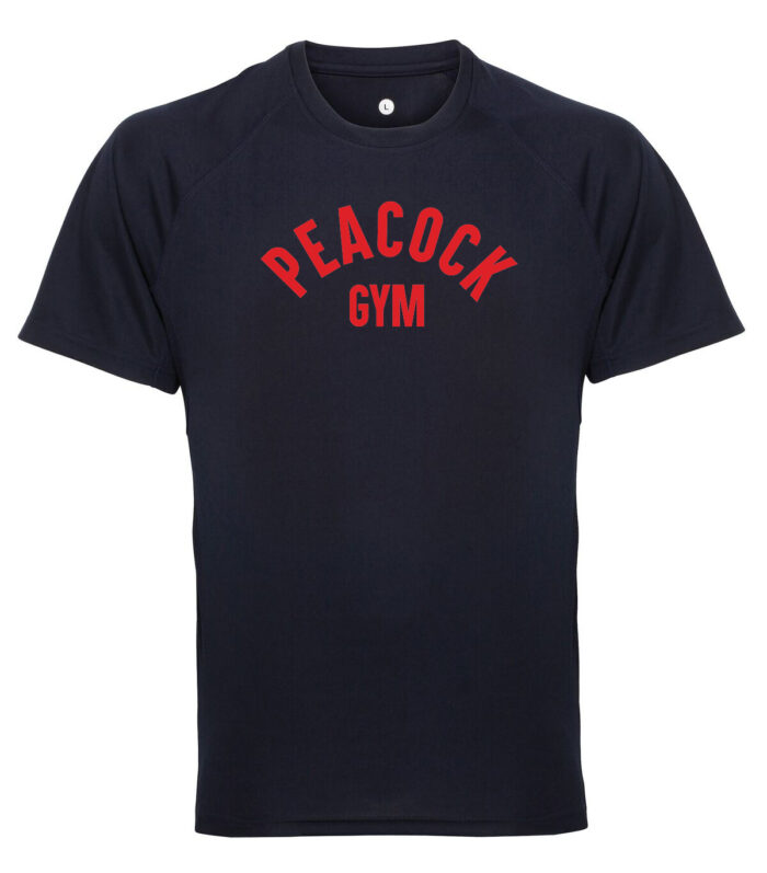 Panelled tech tee - Charcoal and Red