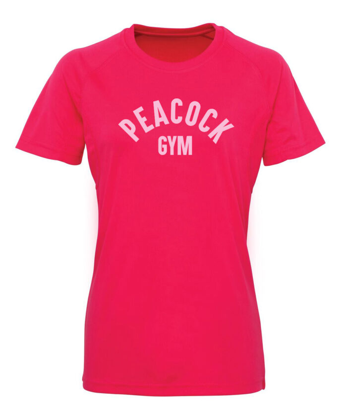 Panelled tech tee (WOMENS) Pink and White