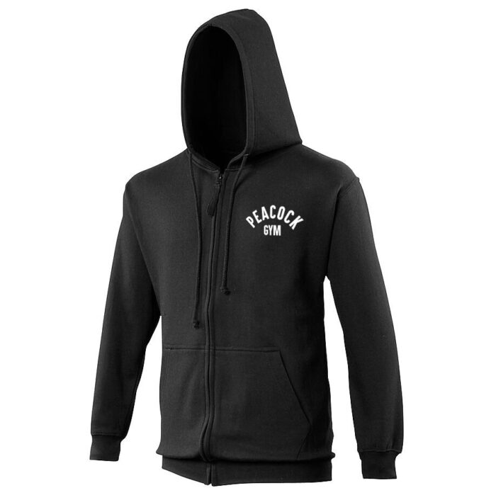 Peacock full zip hoody - Black and White