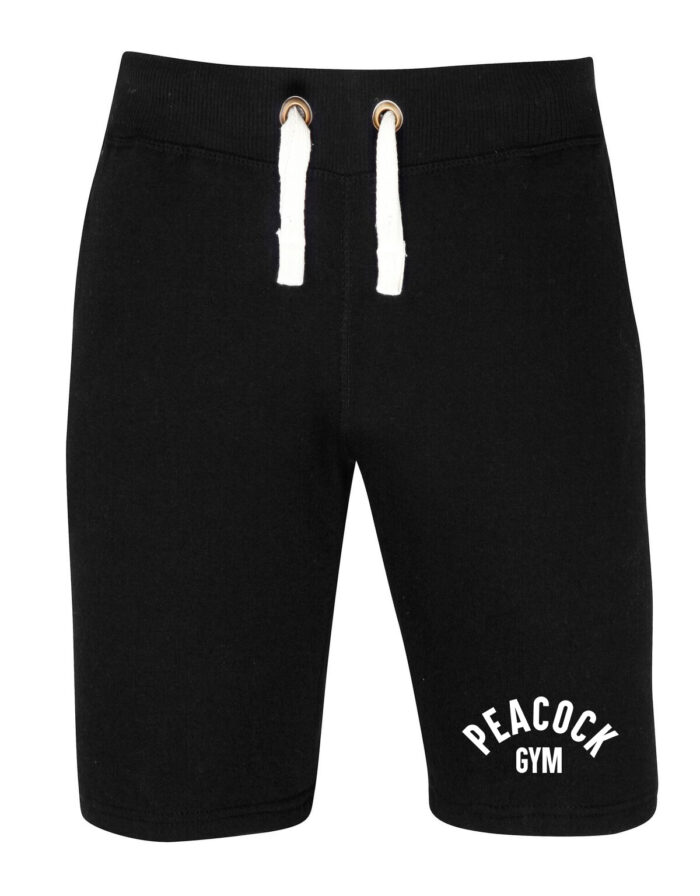Peacock Gym Campus Shorts - Black and White