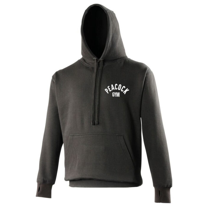 Peacock full hoody - Charcoal and White