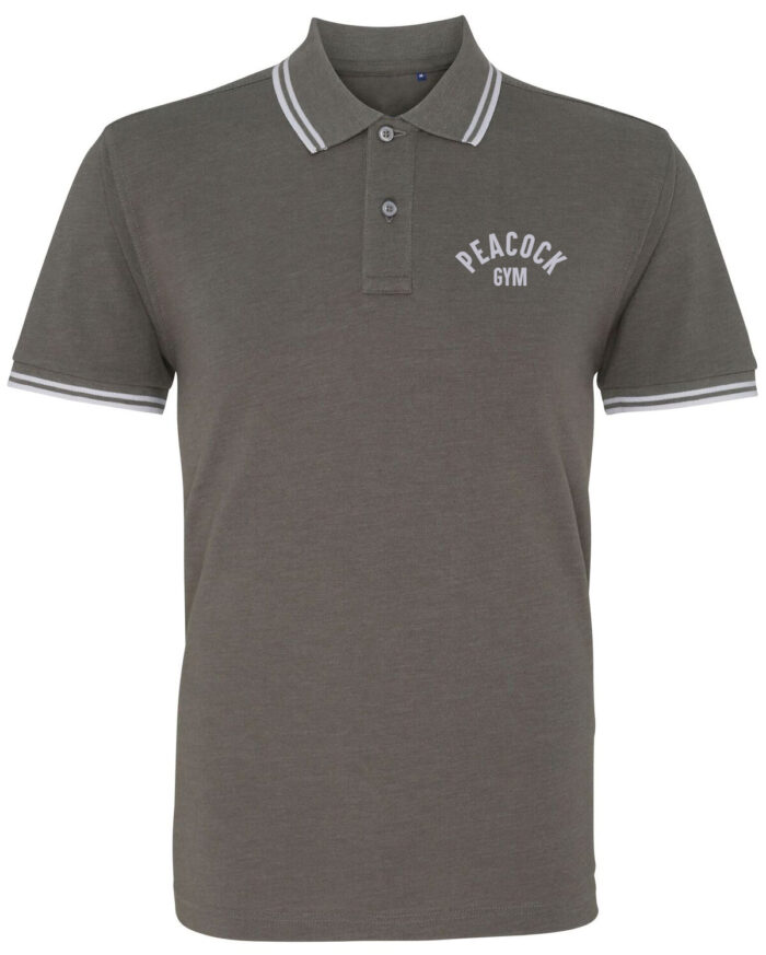 Peacock Gym Polo shirt - Charcoal and White