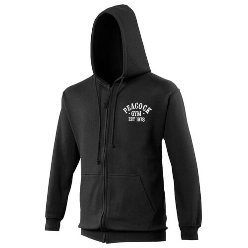 Peacock EST full zip hoody - Black and White