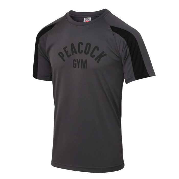 Panelled tech tee - Charcoal and Black