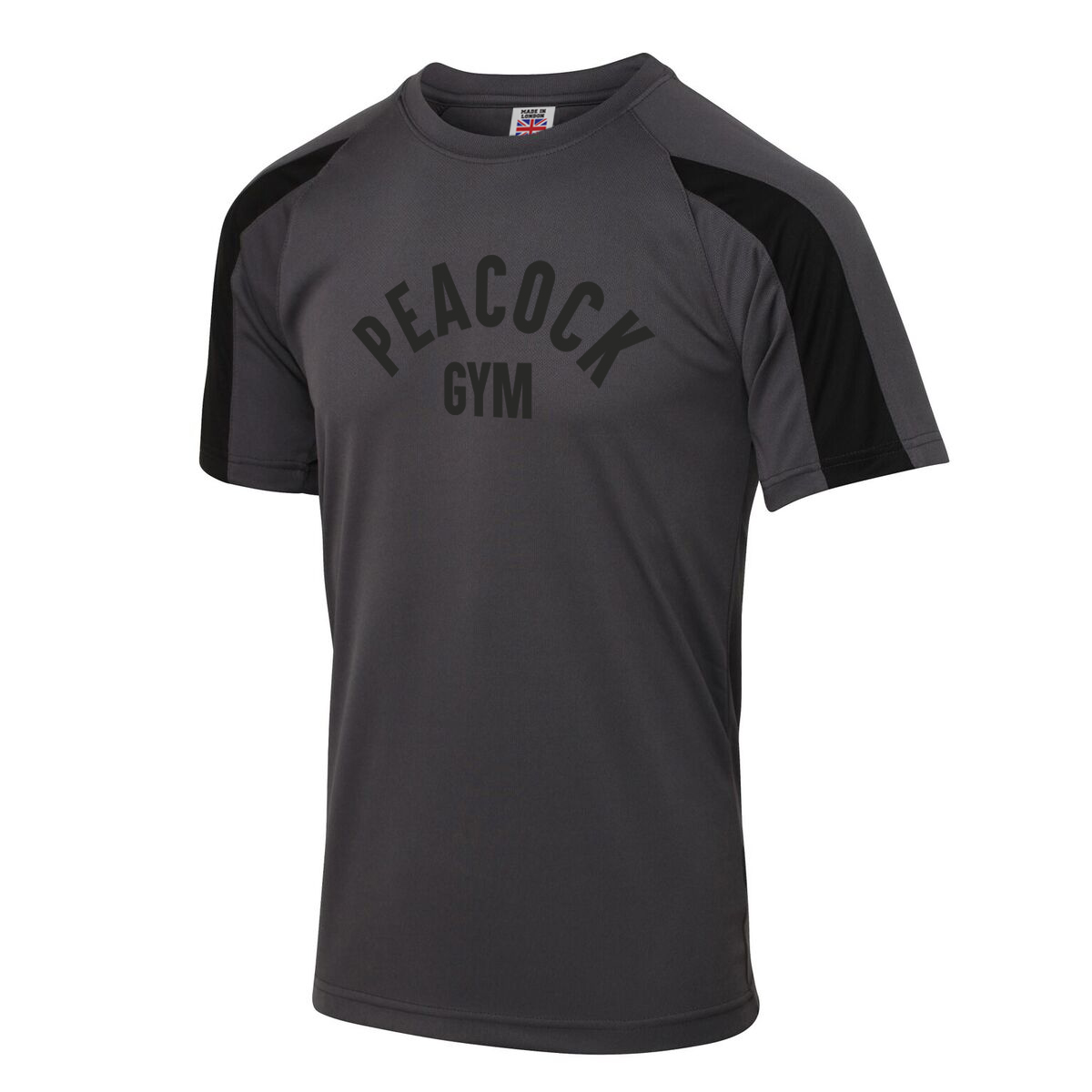 Panelled tech tee - Charcoal and Black