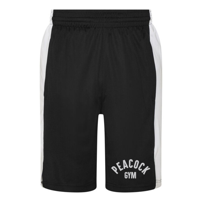 Peacock panel shorts - Black and White