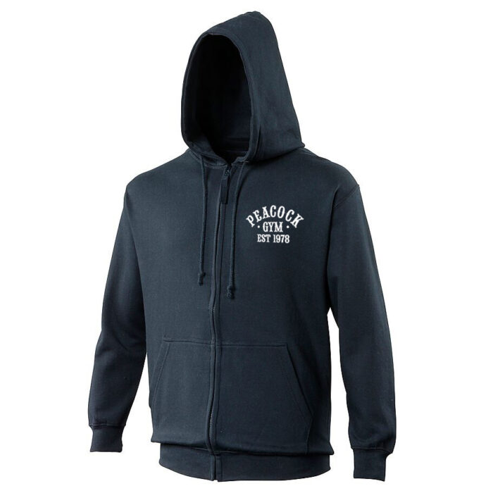 Peacock EST full zip hoody - Navy and White