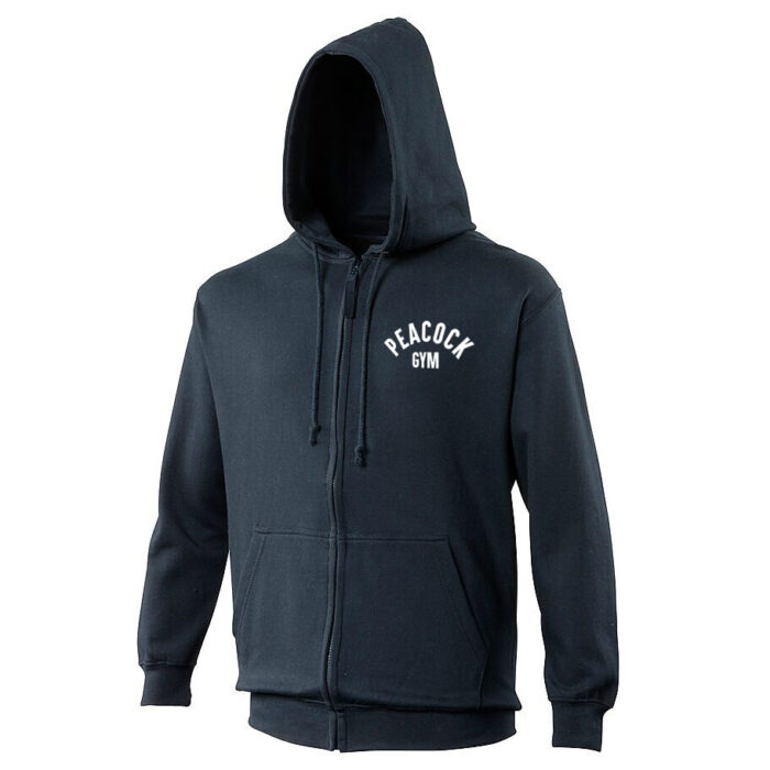 Peacock full zip hoody - Navy and White