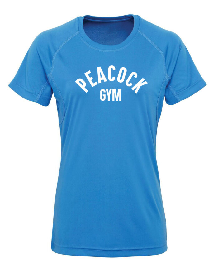 Panelled tech tee (WOMENS) - Blue and White