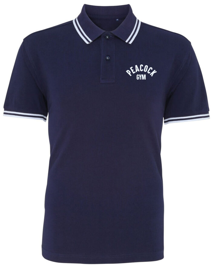 Peacock Gym Polo shirt - Navy and White