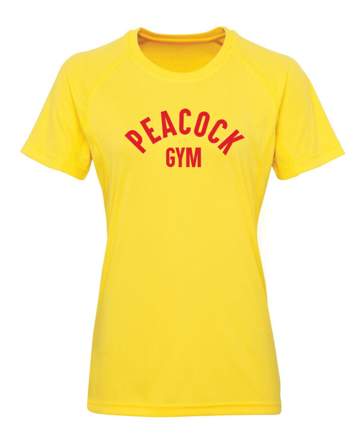 Panelled tech tee (WOMENS) Yellow and Red