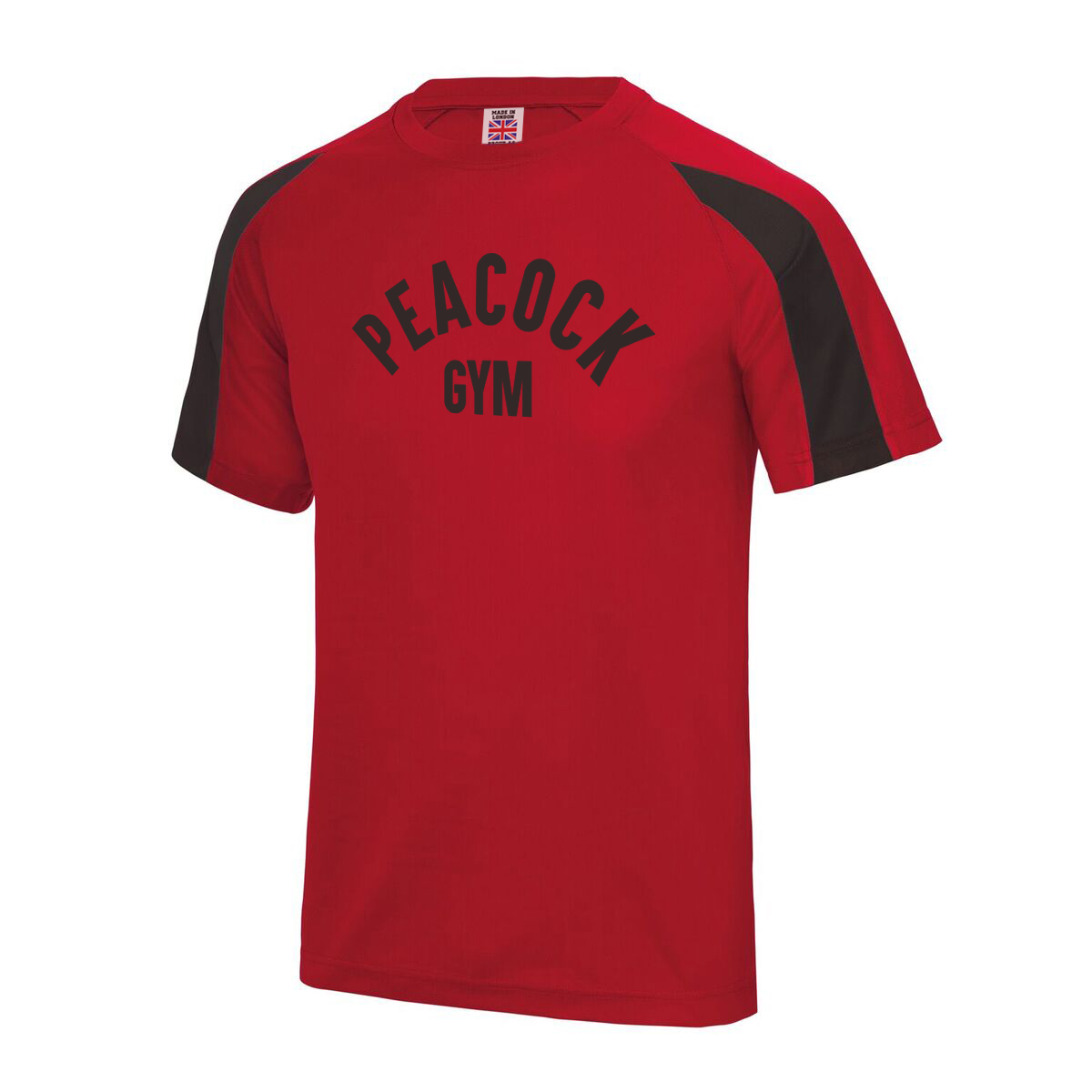 Panelled tech tee - Red and Black