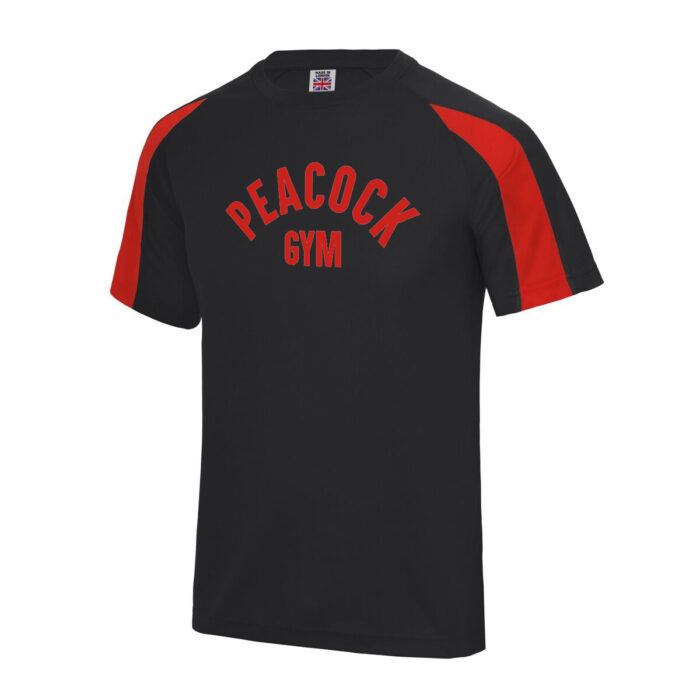 Panelled tech tee - Black and Red