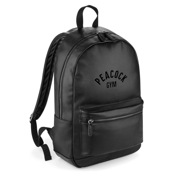 Peacock Leather Rucksack bag - Black