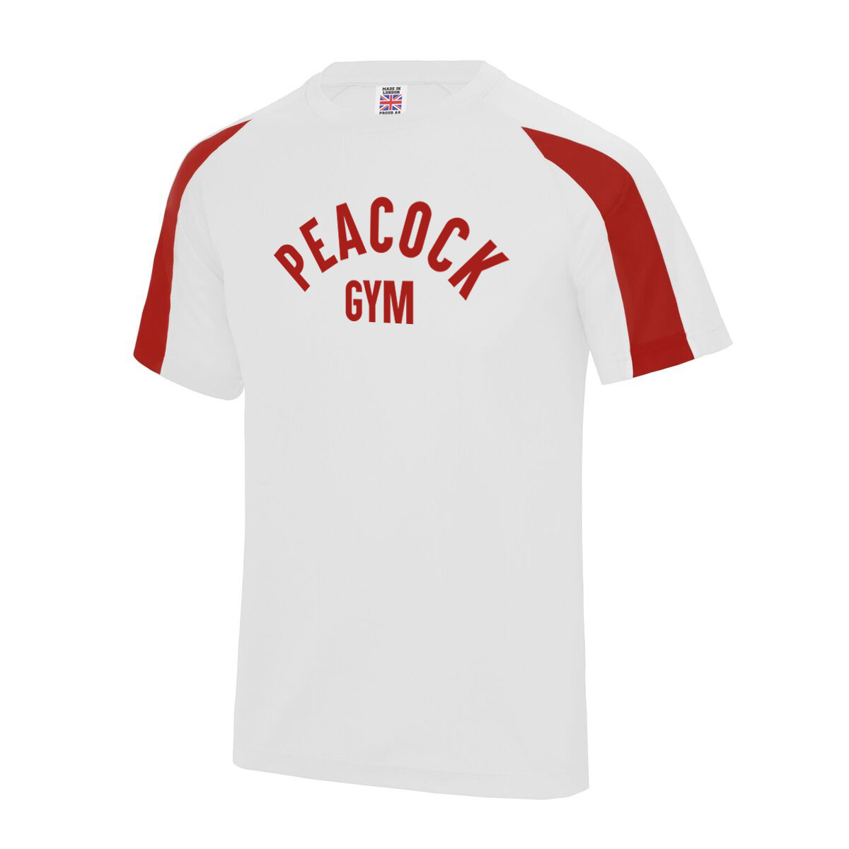 Panelled tech tee - White and Red