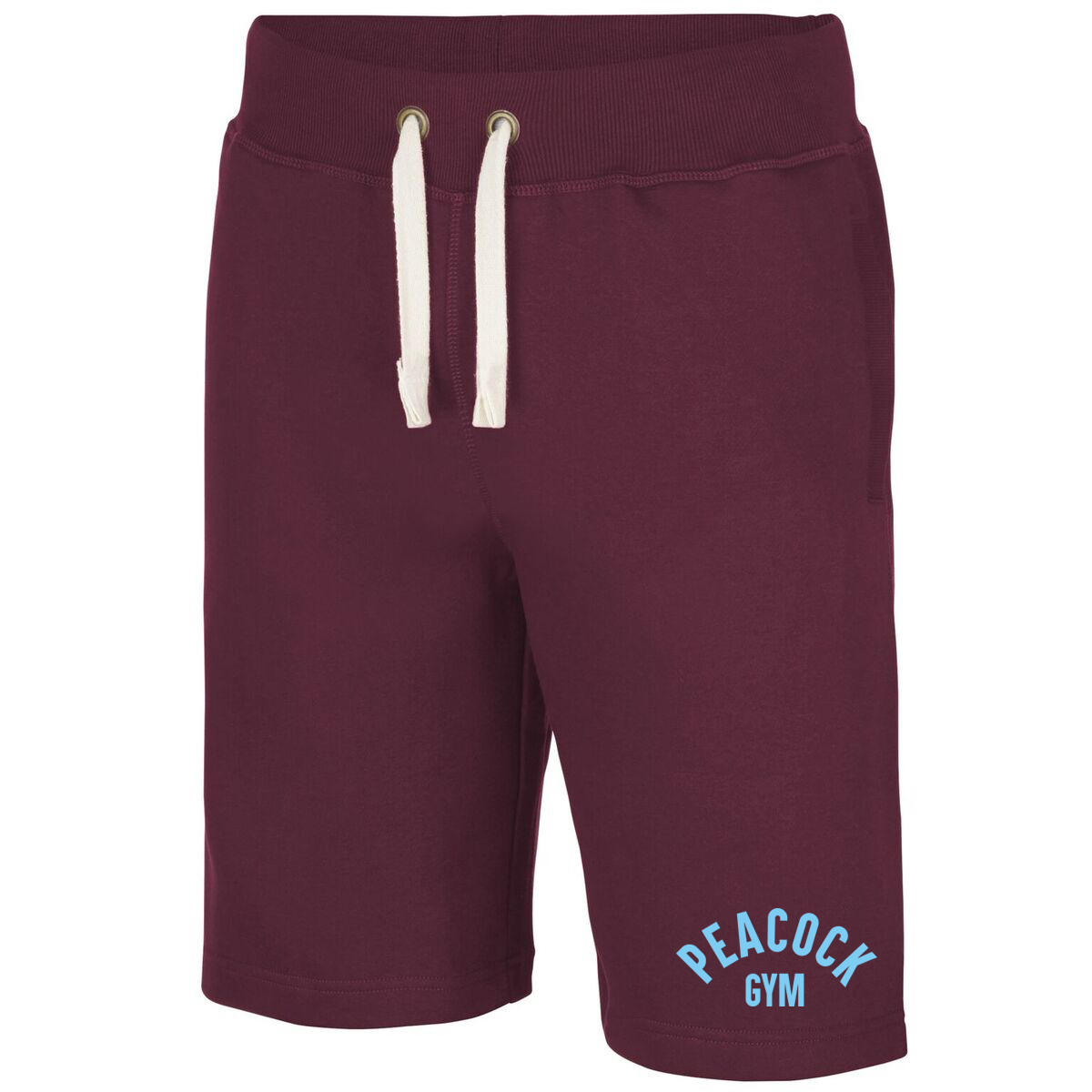 Peacock Gym Campus Shorts - Maroon and Cyan