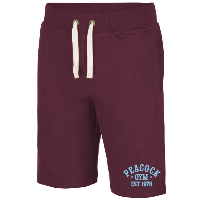 Peacock Gym EST Campus Shorts - Maroon and Cyan