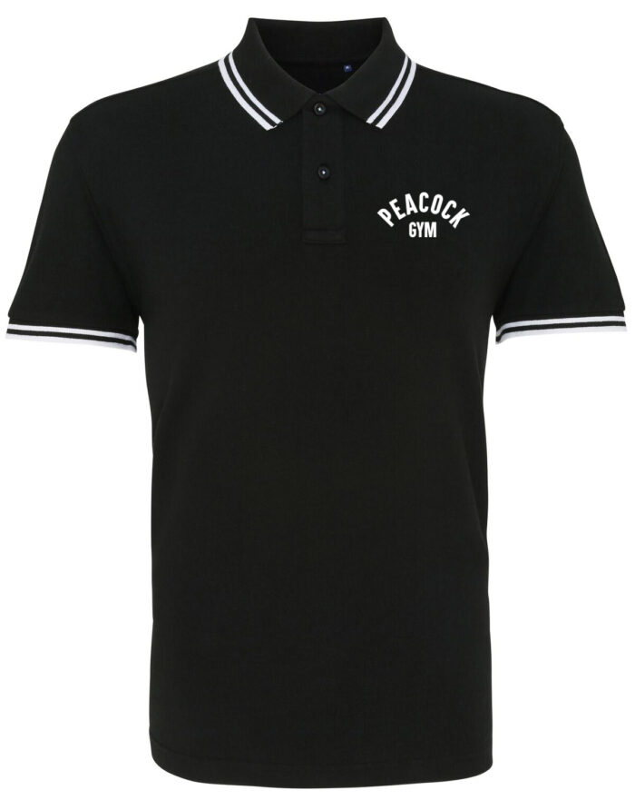 Peacock Gym Polo shirt - Black and White