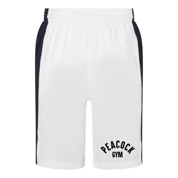 Peacock panel shorts - White and Black